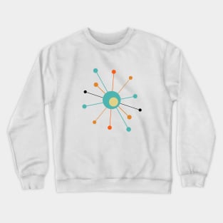 Atomic Age Starburst Teal Orange Yellow Black Crewneck Sweatshirt